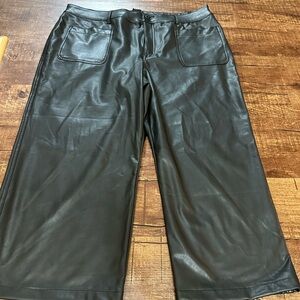 Maurices Black Ankle Cropped Pants Faux Leather